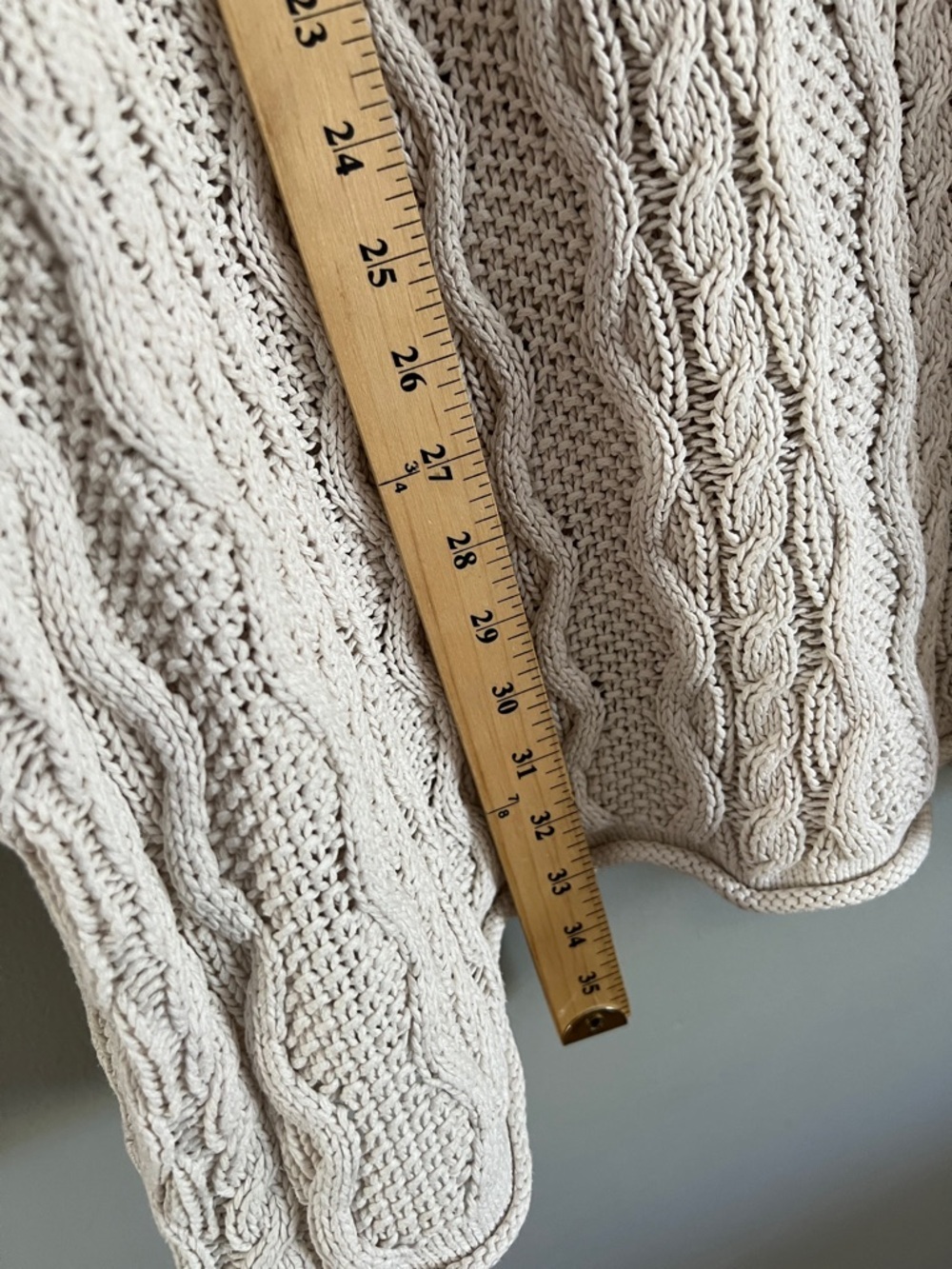 Eddie Bauer Cream Cable-Knit Crewneck Sweater - Picture 6 of 7